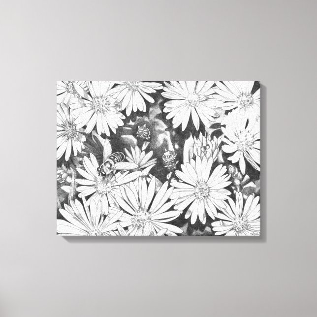 Wildblommor Honeybees Art Print Canvas Small (Framsida)