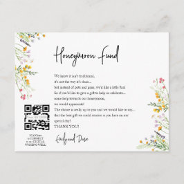 Wildblommor Honeymoon önskar QR CODE Tilläggskort
