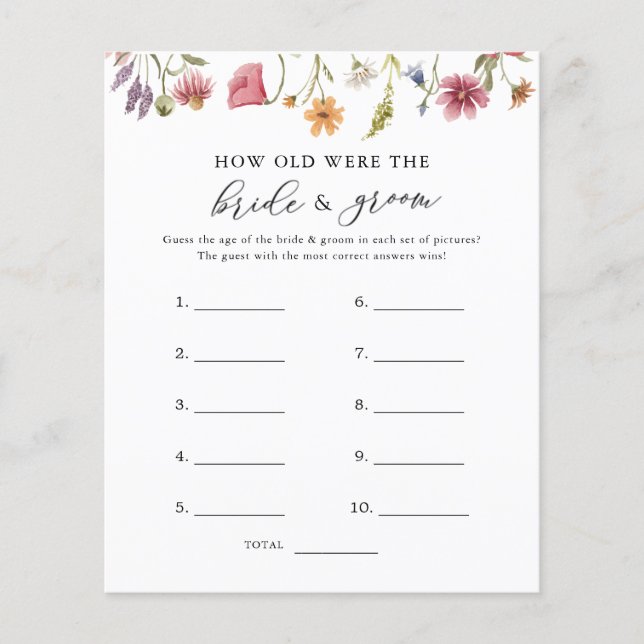 Wildblommor hur gammalt var Bride- och Groom-spele (Framsida)