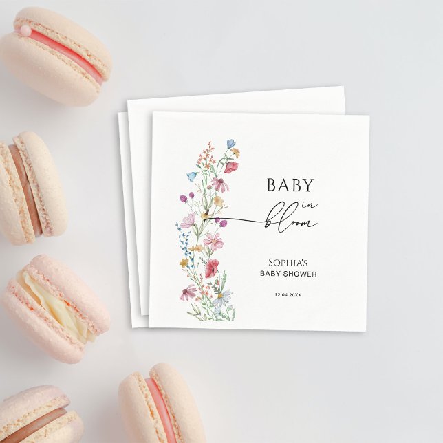Wildblommor i Bloom Baby Shower Pappersservett (Skapare uppladdad)