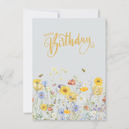 Wildblommor i Bloom Grattis på födelsedagen Card