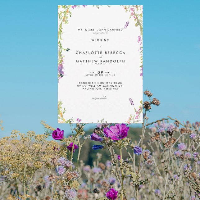 Wildblommor i Bloom Wedding-inbjudan Inbjudningar (Skapare uppladdad)