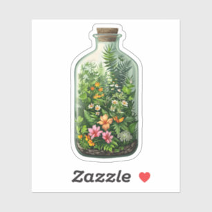 Wildblommor i Flaska Klistermärken