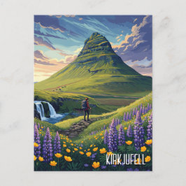 Wildblommor i Kirkjuföll Island Travel Vykort