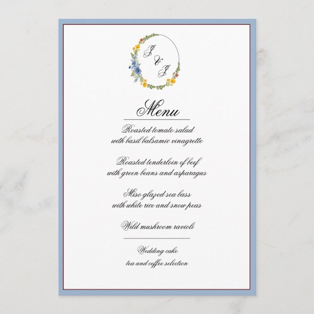 Wildblommor i menykortet Primärt Färg Meny (Framsida)