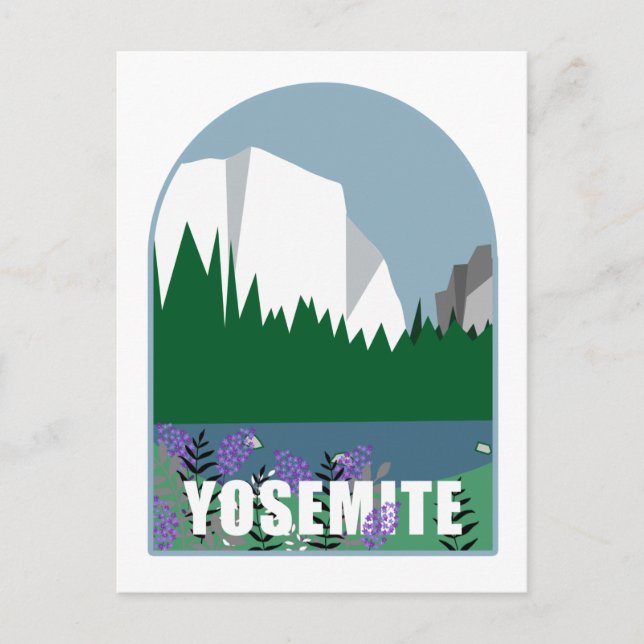 Wildblommor i nationalparken Yosemite Illustration Vykort (Framsida)