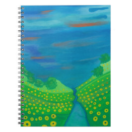 Wildblommor i Valley Watercolor Anteckningsbok