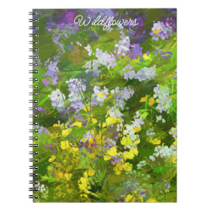 Wildblommor Impasto Painting - Original Flower Art Anteckningsbok
