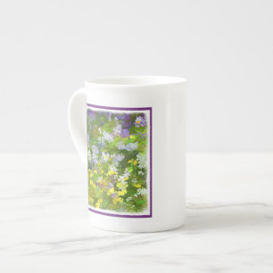 Wildblommor Impasto Painting - Original Flower Art Benporslin Mugg