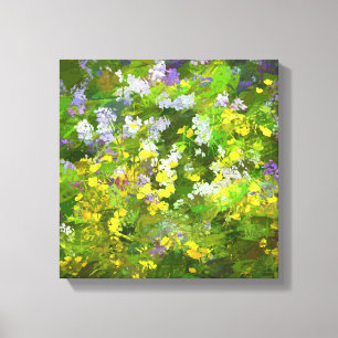Wildblommor Impasto Painting - Original Flower Art Canvastryck