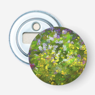 Wildblommor Impasto Painting - Original Flower Art Flasköppnare
