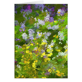 Wildblommor Impasto Painting - Original Flower Art Hälsningskort