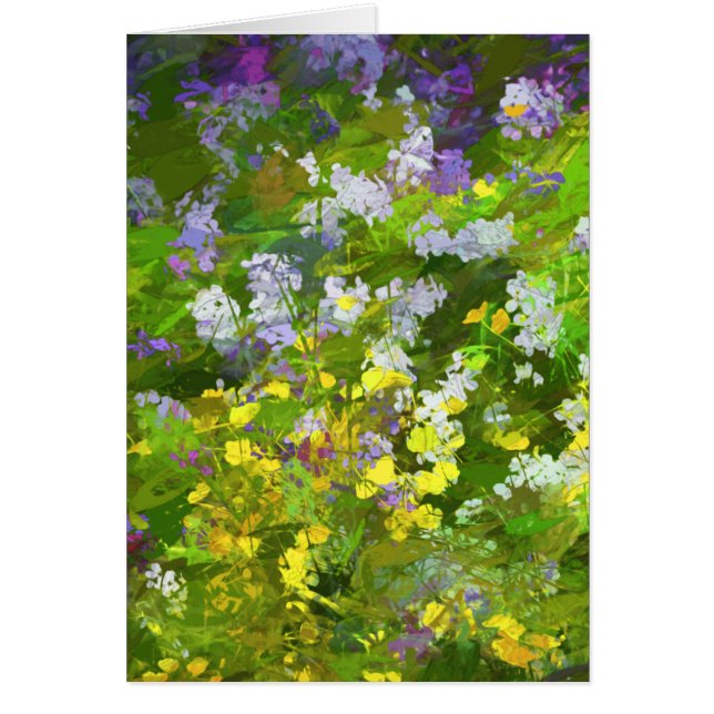 Wildblommor Impasto Painting - Original Flower Art Hälsningskort (Framsidan)