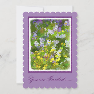 Wildblommor Impasto Painting - Original Flower Art Inbjudningar