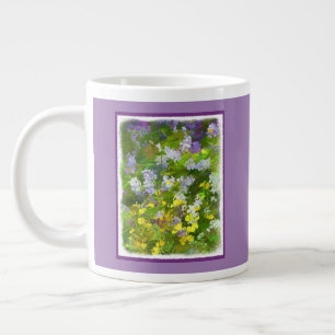 Wildblommor Impasto Painting - Original Flower Art Jumbo Mugg
