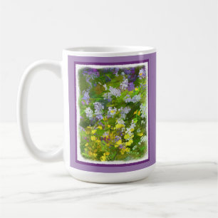 Wildblommor Impasto Painting - Original Flower Art Kaffemugg