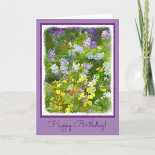 Wildblommor Impasto Painting - Original Flower Art Kort