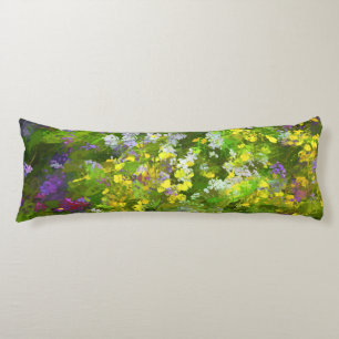 Wildblommor Impasto Painting - Original Flower Art Kroppskudde