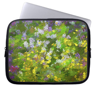 Wildblommor Impasto Painting - Original Flower Art Laptop Fodral