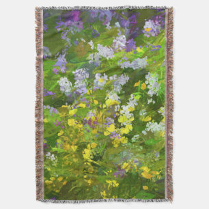 Wildblommor Impasto Painting - Original Flower Art Mysfilt