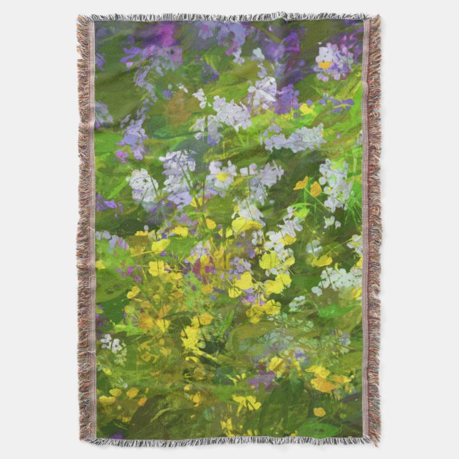 Wildblommor Impasto Painting - Original Flower Art Mysfilt (Framsidan Vertikal)