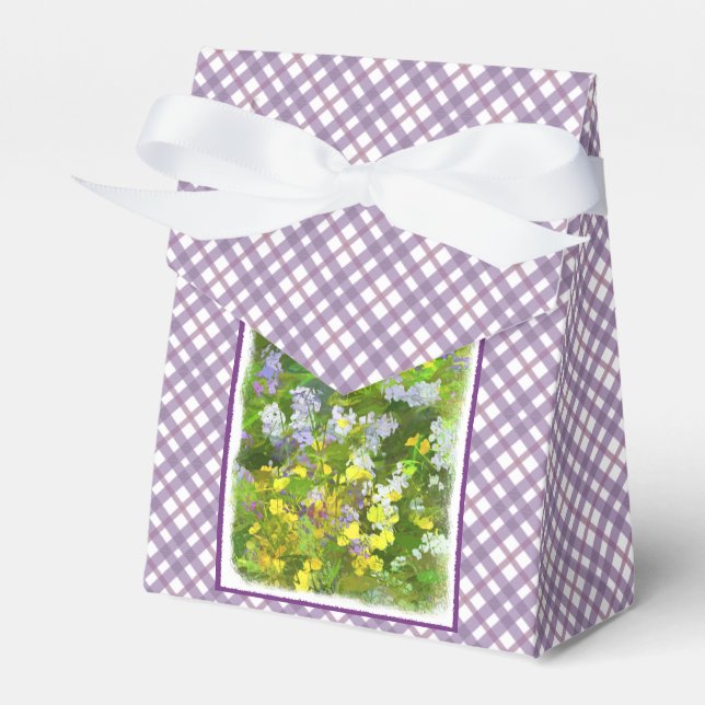 Wildblommor Impasto Painting - Original Flower Art Presentaskar (Framsidan Sidan)