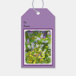 Wildblommor Impasto Painting - Original Flower Art Presentetikett