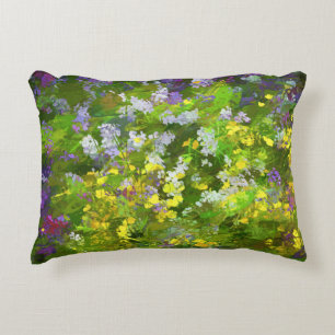Wildblommor Impasto Painting - Original Flower Art Prydnadskudde