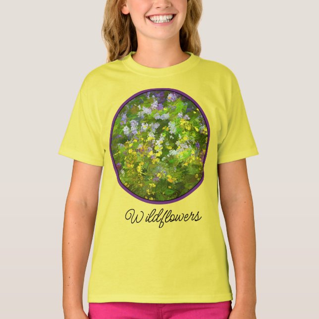 Wildblommor Impasto Painting - Original Flower Art T Shirt (Framsida)