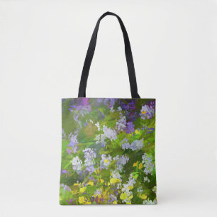 Wildblommor Impasto Painting - Original Flower Art Tygkasse