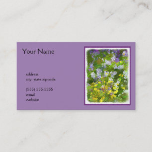 Wildblommor Impasto Painting - Original Flower Art Visitkort