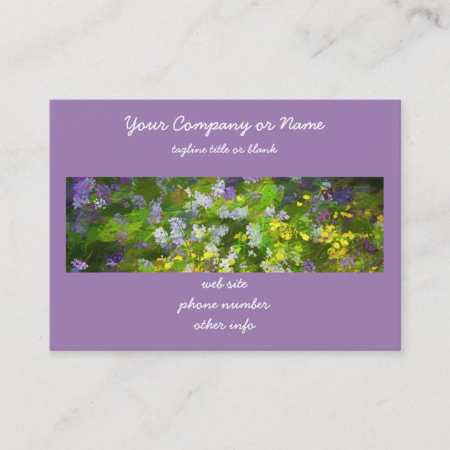 Wildblommor Impasto Painting - Original Flower Art Visitkort (Framsida)