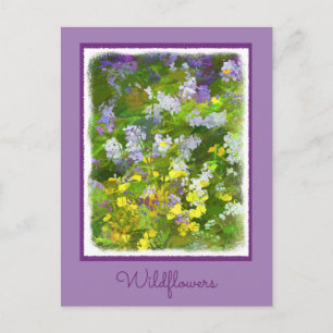 Wildblommor Impasto Painting - Original Flower Art Vykort