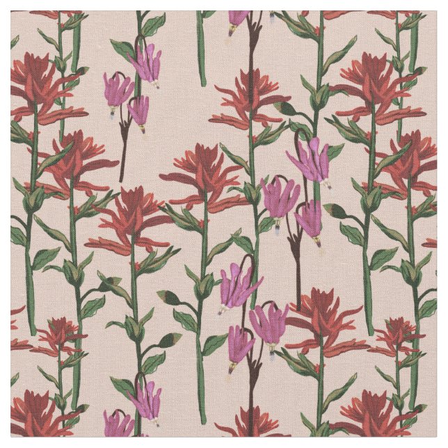 Wildblommor indisk målare ro tyg (Närbild)