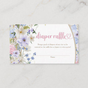 Wildblommor Ivory pastel rosa blöjräff Tilläggskort