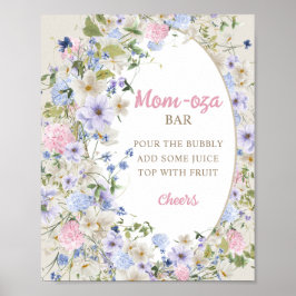 Wildblommor Ivory pastel rosa  Mamma-osa pub Poster