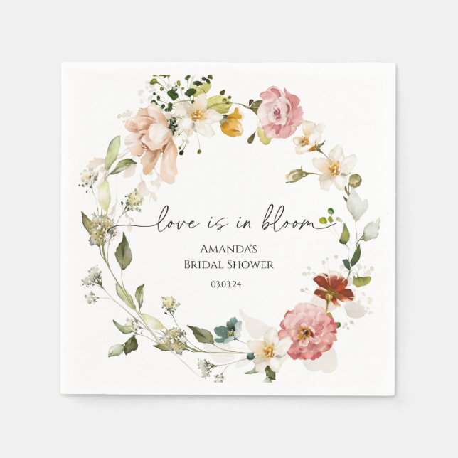 Wildblommor Kärlek är i Bloom Pappersservett (Framsidan)