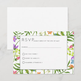 Wildblommor Land Botanical Bröllop OSA Kort