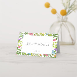 Wildblommor Land Botanical Bröllop Placeringskort