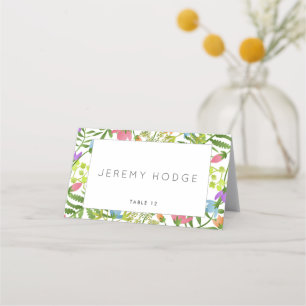 Wildblommor Land Botanical Bröllop Placeringskort