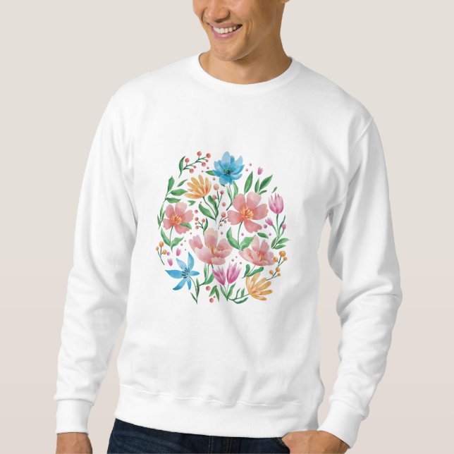 Wildblommor Lång Ärmad Tröja (Framsida)