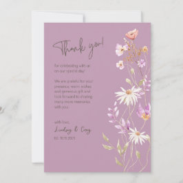 Wildblommor Lavendar - tackkort för Bröllop Tack Kort