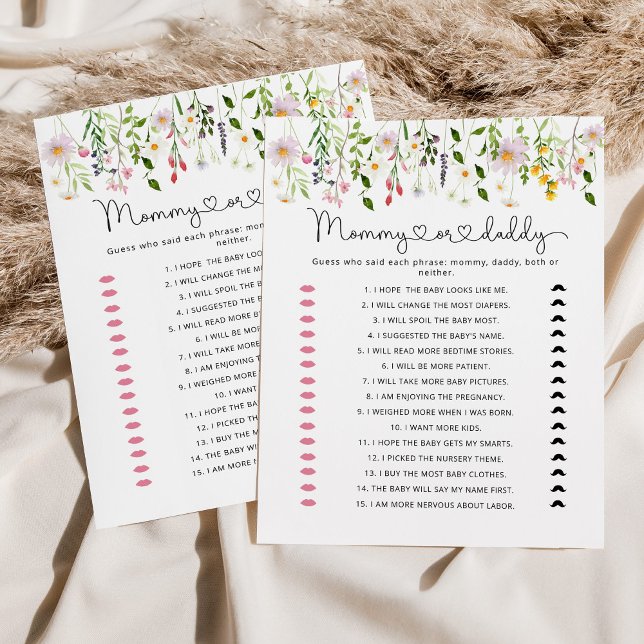 Wildblommor mamma eller babyduschspel (Skapare uppladdad)