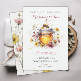 Wildblommor Mamma till Bee Honung Flicka Shower Inbjudningar