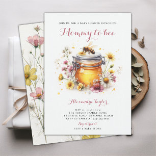 Wildblommor Mamma till Bee Honung Flicka Shower Inbjudningar