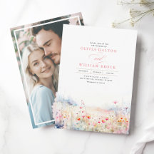 Wildblommor Meadow Soft Pastel Boho Bröllop Photo