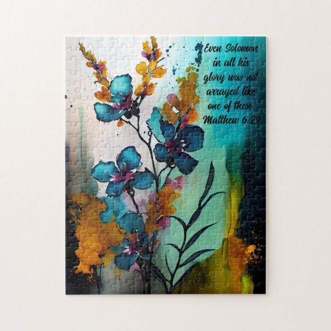 Wildblommor med Bible Verse Puzzle Pussel (Vertikal)