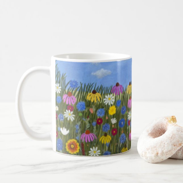 Wildblommor med Daisy Classic Kaffemugg (Med munk)