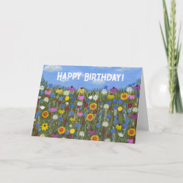 Wildblommor med Daisy med mappat kort