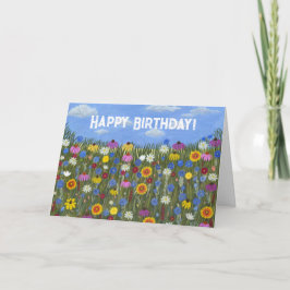Wildblommor med Daisy med mappat kort